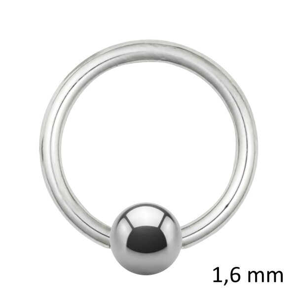 1.6mm Piercing Klemmring in Silber