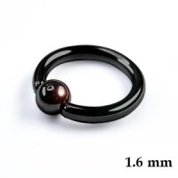 Piercing Klemmring - Stahl - Schwarz - 1.6mm