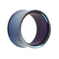 Double Flare Flesh Tunnel - Stahl - Blau