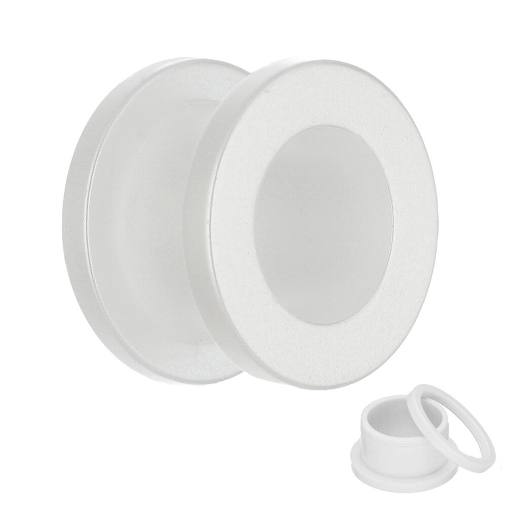 Flesh Tunnel Plug Dehnstab Expander Weiß Marmor Marmoriert Ohr Piercing