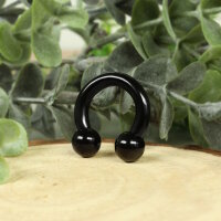 2.0mm bis 6.0mm Piercing Hufeisen in Schwarz