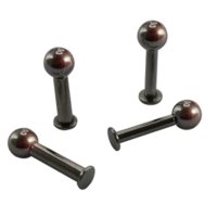 Piercing Labret - Stahl - Schwarz - 2.0mm bis 2.5mm