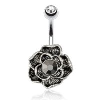 Piercing Banane - Rose - Kristall - Schwarz