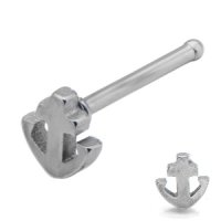 Nose Stud straight - Silver - Anchor