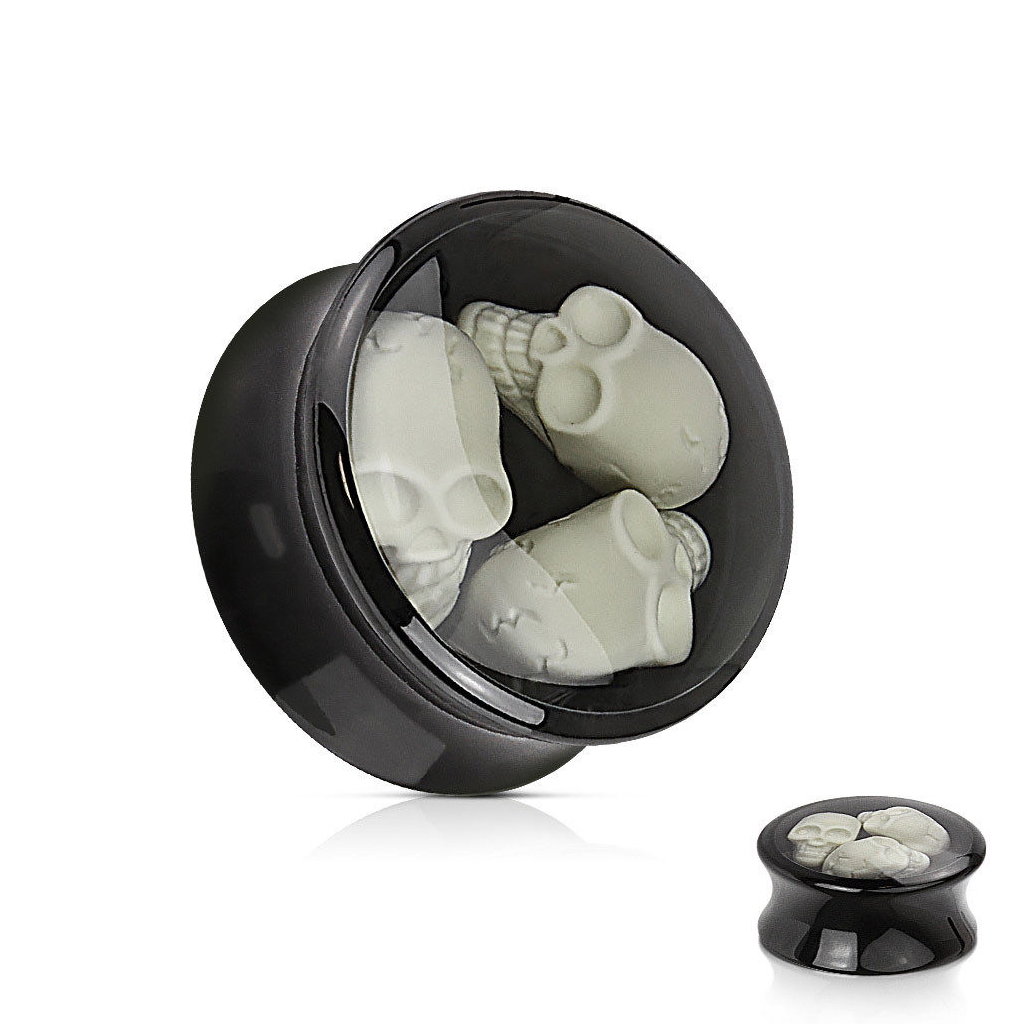 Treuheld Glas Ohr Plug Transparent - 11 Größen Double Flared