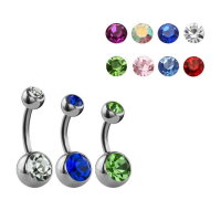 Piercing Banane - Titan - Silber - Kristall