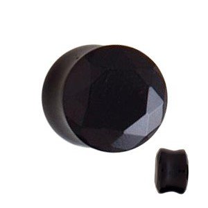 Glas Kristall Plug - schwarz