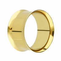 Gold double flared Stahl Flesh Tunnel