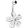 Bauchnabelpiercing mit weißer Blume