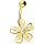 Bauchnabelpiercing mit weißer Blume